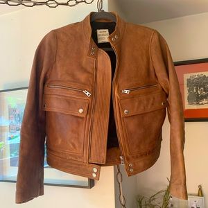 Zadig & Voltaire Brown Leather Jacket Love Aviator Cuir - Small